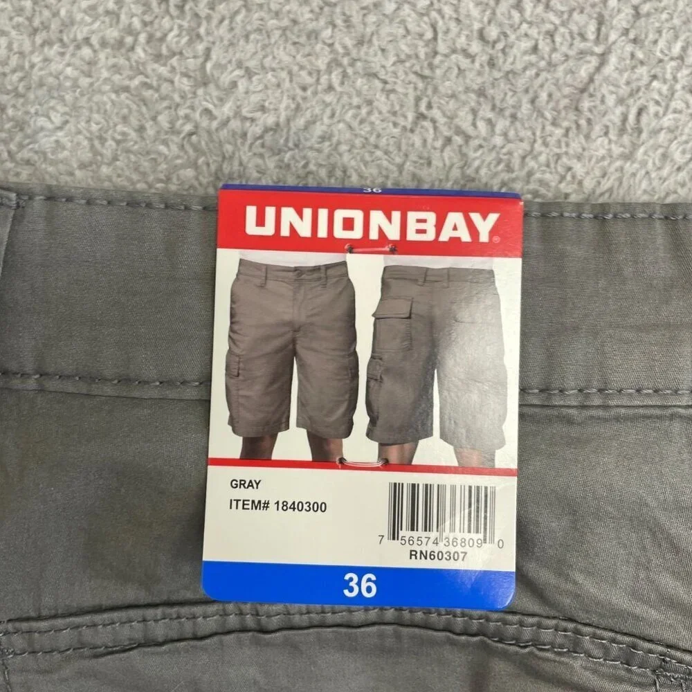 NEW Unionbay Men's Size 36 Cargo Shorts Gray Cotton Blend - Picture 5 of 6